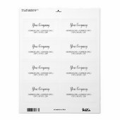 Mariage, Étiquette d'expédition professionnelle (Feuille entière)