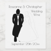 Mariage Étiquette du vin marié (Étiquettes simples)