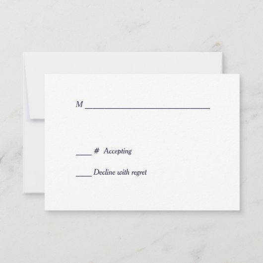 Mariage étoile d'argent bleu RSVP (Dos)