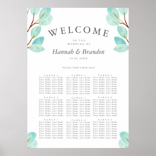 Mariage Eucalyptus Bliss | 9 Tableau | Tableau de  (Devant)