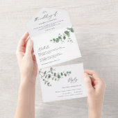 Mariage Eucalyptus botanique moderne invitation +  (Déchirure)
