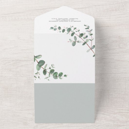 Mariage Eucalyptus botanique moderne invitation +  (Dehors)