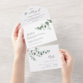 Mariage Eucalyptus botanique moderne invitation + (Déchirure)