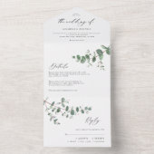 Mariage Eucalyptus botanique moderne invitation +  (À l'intérieur)