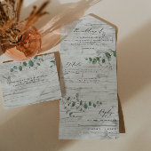 Mariage Eucalyptus botanique moderne invitation + 