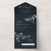 Mariage Eucalyptus botanique noir invitation + rsv (À l'intérieur)