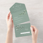 Mariage Eucalyptus budget sauge vert invitation an (Déchirure)