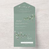 Mariage Eucalyptus budget sauge vert invitation an (À l'intérieur)