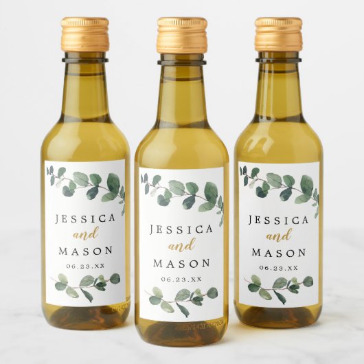 Mariage Eucalyptus Mini Étiquettes de vin (Bouteilles)