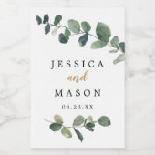 Mariage Eucalyptus Mini Étiquettes de vin (Étiquettes simples)