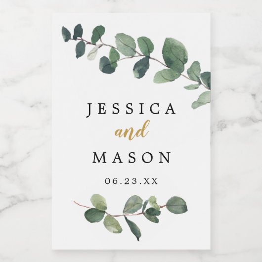 Mariage Eucalyptus Mini Étiquettes de vin (Étiquettes simples)