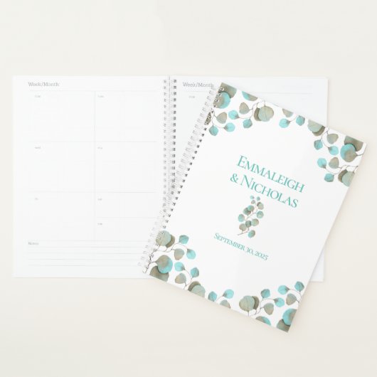 Mariage Eucalyptus moderne | Turquoise rustique (Devant avec enveloppe)