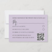Mariage Eucalyptus Rustique Violet Floral RSVP (Dos)