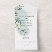 Mariage Eucalyptus Sage All in One Invitation (À l'intérieur)