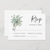 Mariage Eucalyptus Verdure RSVP (Devant / Derrière)