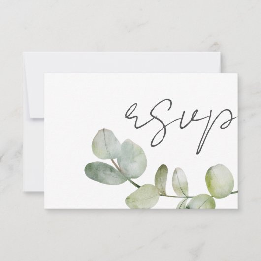 Mariage Eucalyptus Vert Sage Rustique RSVP (Devant)
