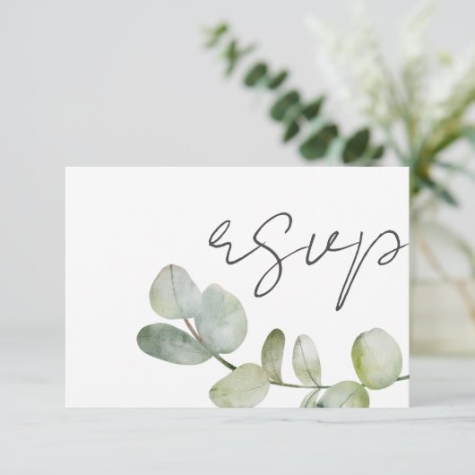 Mariage Eucalyptus Vert Sage Rustique RSVP (Debout devant)