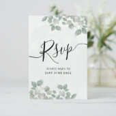 Mariage Eucalyptus Vert Sage Rustique RSVP (Debout devant)