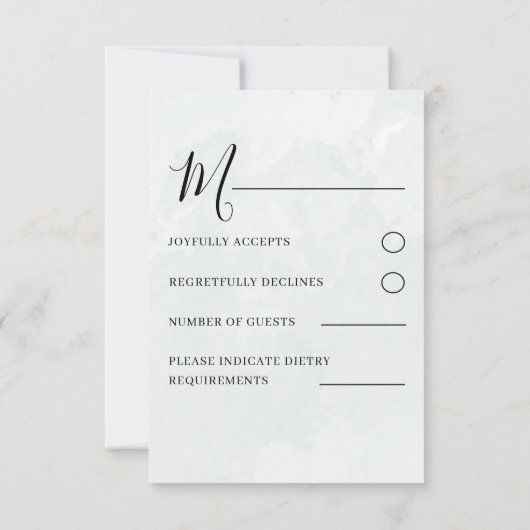 Mariage Eucalyptus Vert Sage Rustique RSVP (Dos)
