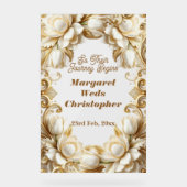 Mariage Européen Tulle Blanc Orné de Doré (Recto)
