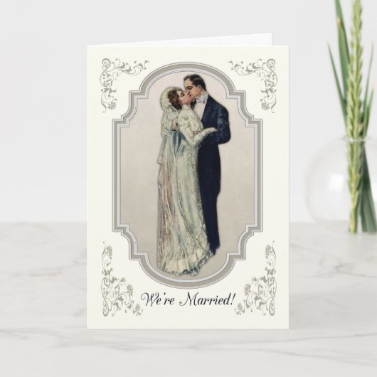 Mariage Faire-part avec un couple victorien (Devant)