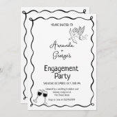 Mariage Faire-part Fiançailles (Devant / Derrière)