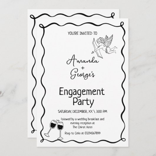 Mariage Faire-part Fiançailles (Devant / Derrière)