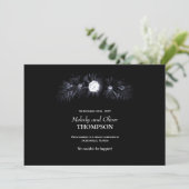 Mariage Faire-part Moody Floral noir (Debout devant)