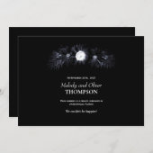 Mariage Faire-part Moody Floral noir (Devant / Derrière)