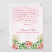 Mariage Faire-part Tropical Flowers Gold (Dos)