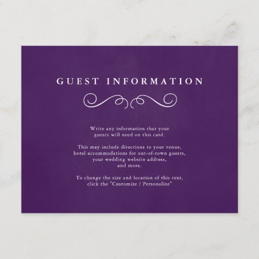 Mariage Fairytale Insérer des cartes dans Royal Pu (Devant)