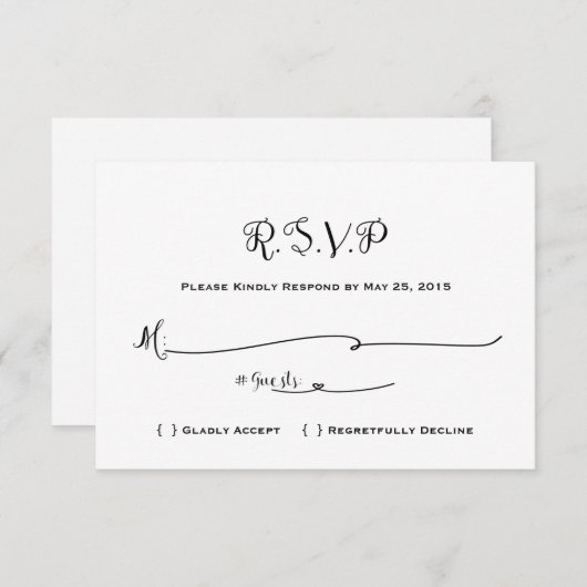 Mariage Fairytale RSVP - Il Était Une Fois - Blanc (Devant / Derrière)