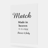 Mariage fait au ciel nom date simple calligraphie (Angle)