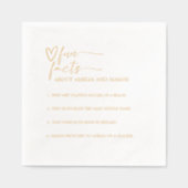 Mariage Faits Amusants Calligraphie Écriture Dorée (Recto)