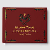 Mariage Fantastique Monogramme Dragon Rouge Noir O (Recto)