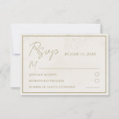 Mariage Faux Gold Tropical Foliage Rustique RSVP (Devant)