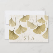 Mariage Faux Gold Tropical Foliage Rustique RSVP (Dos)