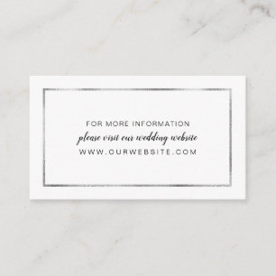 Mariage Faux Silver Foil Frame, carte info