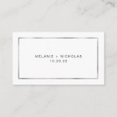 Mariage Faux Silver Foil Frame, carte info (Dos)
