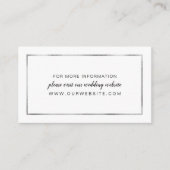 Mariage Faux Silver Foil Frame, carte info (Devant)