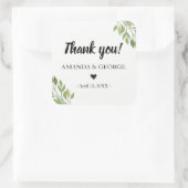 Mariage faveur autocollant verdure botanique merci (Sac)