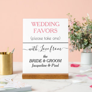 Mariage Faveurs Pastel Pink Typographie Blanc