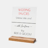 Mariage Faveurs Rouge Noir Typographie Clair (Angle)