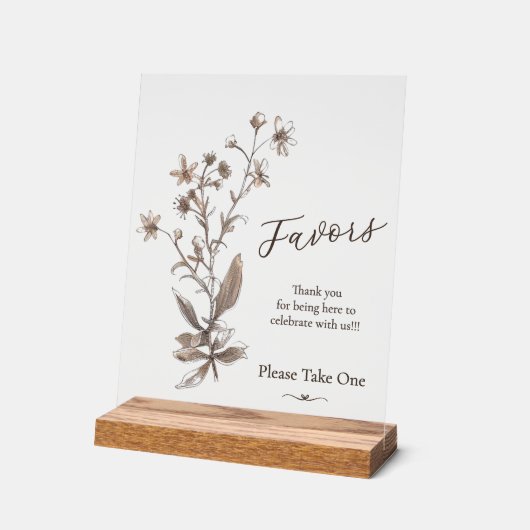 Mariage Faveurs Rustique Élégant Fleur sauvage Moc (Angle)