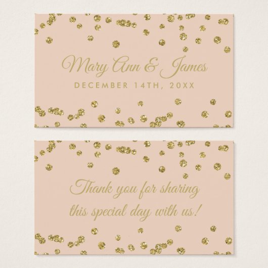 Mariage Favor Balise Parties scintillant or Confet (Devant & derrière)