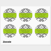 Mariage Favor Damask Merci Stickers Vert (Feuille)