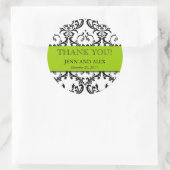Mariage Favor Damask Merci Stickers Vert (Sac)