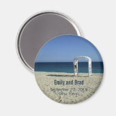 Mariage Favor Destination Plage Mariage Magnet (Recto/Verso)