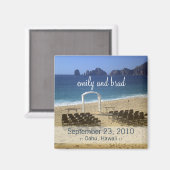 Mariage Favor Destination Plage Mariage Magnet (Recto/Verso)