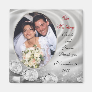 Mariage Favor diamants photo Magnet